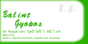 balint gyopos business card